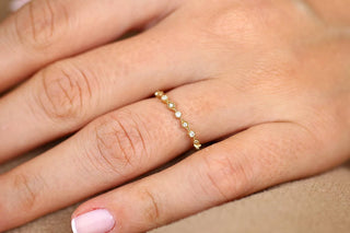 0.12 TCW Round Cut Vintage Moissanite Diamond Wedding Band