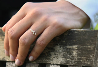 0.25 TCW Round Cut Cluster Moissanite Diamond Wedding Band