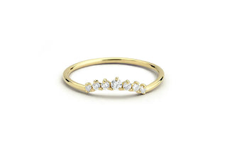 0.15 TCW Round Cut Curved Moissanite Diamond Wedding Band