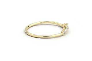 0.15 TCW Round Cut Curved Moissanite Diamond Wedding Band