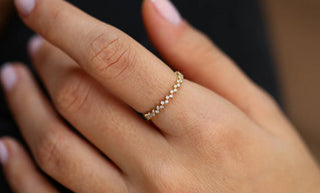 0.40 TCW Round Cut Zig Zag Eternity Moissanite Diamond Wedding Band