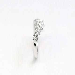 0.12 TCW Round Cut Bezel Crown Shape Moissanite Diamond Wedding Band