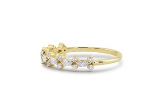 0.40 TCW Round & Marquise Cut Cluster Moissanite Diamond Wedding Band