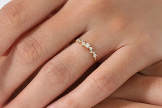 0.20 TCW Round Cut Cluster Moissanite Diamond Wedding Band