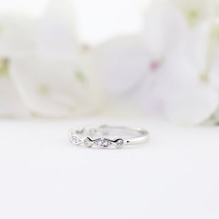 0.30 TCW Round Cut Unique Bezel Eternity Moissanite Diamond Wedding Band