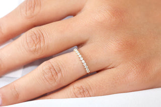 0.25 TCW Round Cut Prong Half Eternity Moissanite Diamond Wedding Band