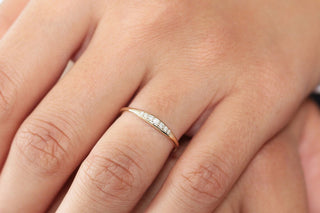 Stunning round cluster moissanite wedding band front view