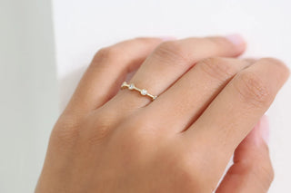0.32 TCW Round Cut Bezel Petite Moissanite Diamond Wedding Band