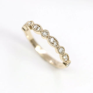 0.30 TCW Round Cut Vintage Half Eternity Moissanite Diamond Wedding Band