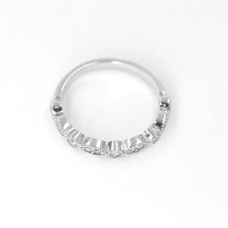0.30 TCW Round Cut Vintage Half Eternity Moissanite Diamond Wedding Band