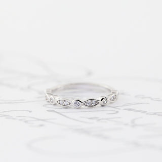 0.30 TCW Round Cut Unique Bezel Eternity Moissanite Diamond Wedding Band