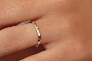 0.10 TCW Round Cut Flush Setting Moissanite Diamond Wedding Band
