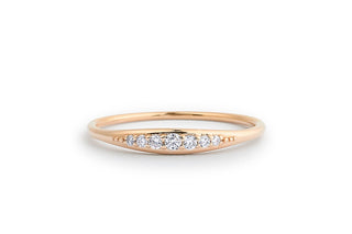 Stunning round cluster moissanite wedding band side profile view