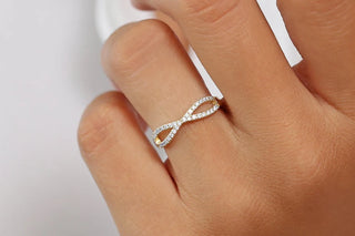 0.22 TCW Round Cut Infinity Pave Moissanite Diamond Wedding Band