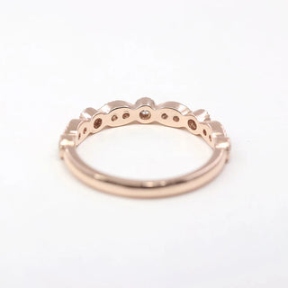 0.30 TCW Round Cut Vintage Half Eternity Moissanite Diamond Wedding Band
