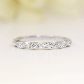 0.28 TCW Round Cut Vintage Moissanite Diamond Wedding Band