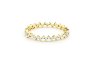 0.40 TCW Round Cut Zig Zag Eternity Moissanite Diamond Wedding Band