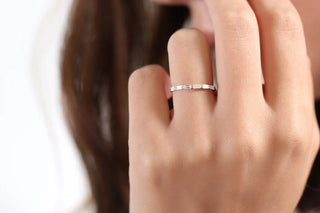 0.32 TCW Baguette Cut Half Eternity Moissanite Diamond Wedding Band