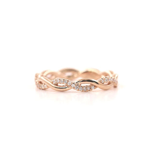 0.10 TCW Round Cut Twisted Moissanite Diamond Wedding Band