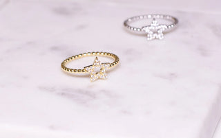 0.10 TCW Round Star Beaded Band Moissanite Diamond Wedding Band