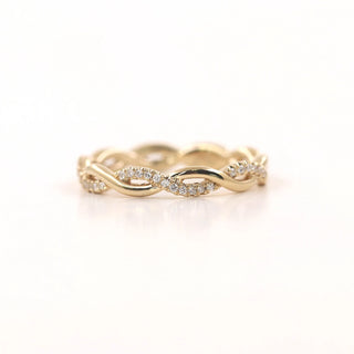 0.10 TCW Round Cut Twisted Moissanite Diamond Wedding Band