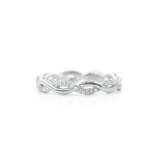 0.10 TCW Round Cut Twisted Moissanite Diamond Wedding Band