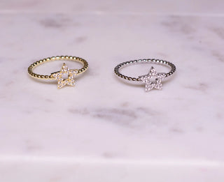 0.10 TCW Round Star Beaded Band Moissanite Diamond Wedding Band