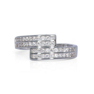 1.0 TCW Unique Round Curved Channel Set Moissanite Diamond Wedding Band