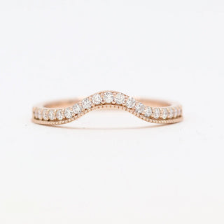 0.22 TCW Round Cut Curved Eternity Moissanite Diamond Wedding Band