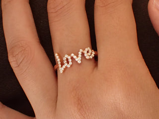 0.35 TCW Round Cut Love Moissanite Diamond Wedding Band