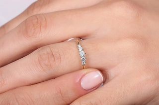 0.30 TCW 5 Stone Round Cut Unique Moissanite Diamond Wedding Band