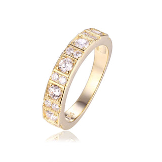 0.70TCW Round Cut Bar Set Cluster Moissanite Diamond Wedding Band