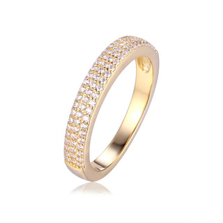 0.50TCW Minimalist Round Pave Moissanite Diamond Wedding Band