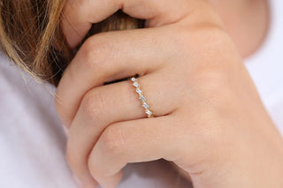 0.25 TCW 7 Stone Baguette Cut Unique Moissanite Diamond Wedding Band
