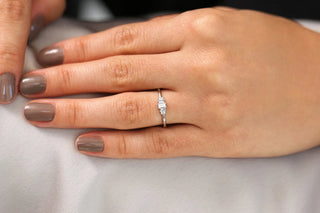 0.25 TCW 5 Stone Baguette Cut Moissanite Diamond Wedding Band
