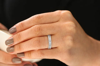 0.75 TCW Baguette & Round Cut Cluster Moissanite Diamond Wedding Band