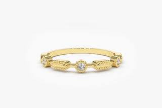 0.07 TCW Round Cut Vintage Moissanite Diamond Wedding Band