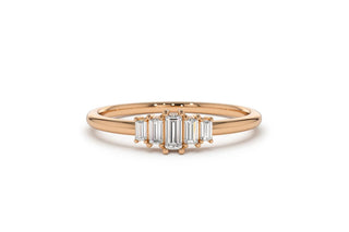 0.25 TCW 5 Stone Baguette Cut Moissanite Diamond Wedding Band