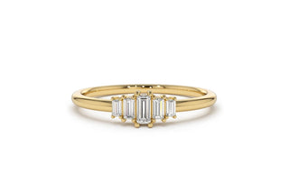 0.25 TCW 5 Stone Baguette Cut Moissanite Diamond Wedding Band