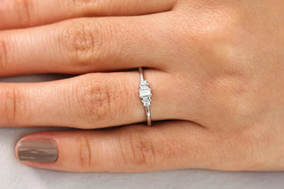0.25 TCW 5 Stone Baguette Cut Moissanite Diamond Wedding Band