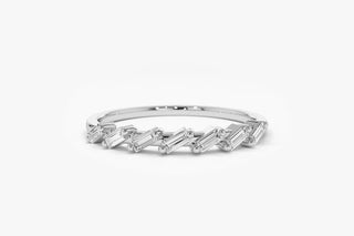 0.25 TCW 7 Stone Baguette Cut Unique Moissanite Diamond Wedding Band