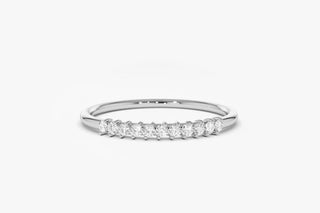 0.15 TCW Round Cut 11 Stone Prong Moissanite Diamond Wedding Band
