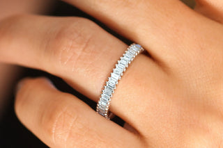 1.35 TCW Baguette Cut Prong Eternity Moissanite Diamond Wedding Band