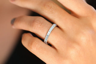 1.35 TCW Baguette Cut Prong Eternity Moissanite Diamond Wedding Band