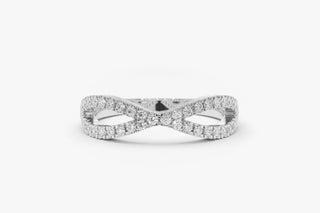 0.22 TCW Round Cut Infinity Pave Moissanite Diamond Wedding Band
