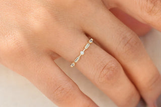 0.07 TCW Round Cut Vintage Moissanite Diamond Wedding Band