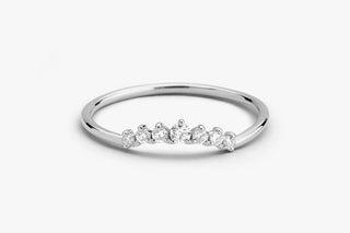 0.15 TCW Round Cut Curved Moissanite Diamond Wedding Band