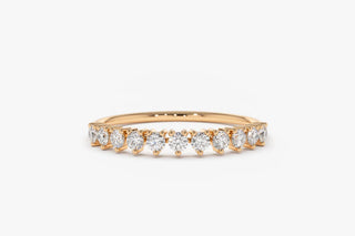 0.25 TCW Round Cut Prong Half Eternity Moissanite Diamond Wedding Band