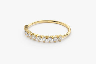 0.25 TCW Round Cut Prong Half Eternity Moissanite Diamond Wedding Band