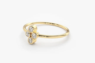 0.12 TCW Round Cut 4 Stone Bezel Solitaire Moissanite Diamond Wedding Band